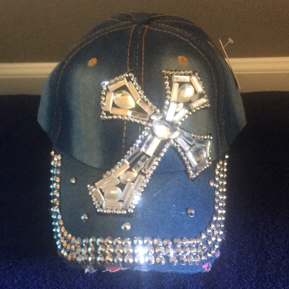 Rhinestoned Jean Baseball Cap